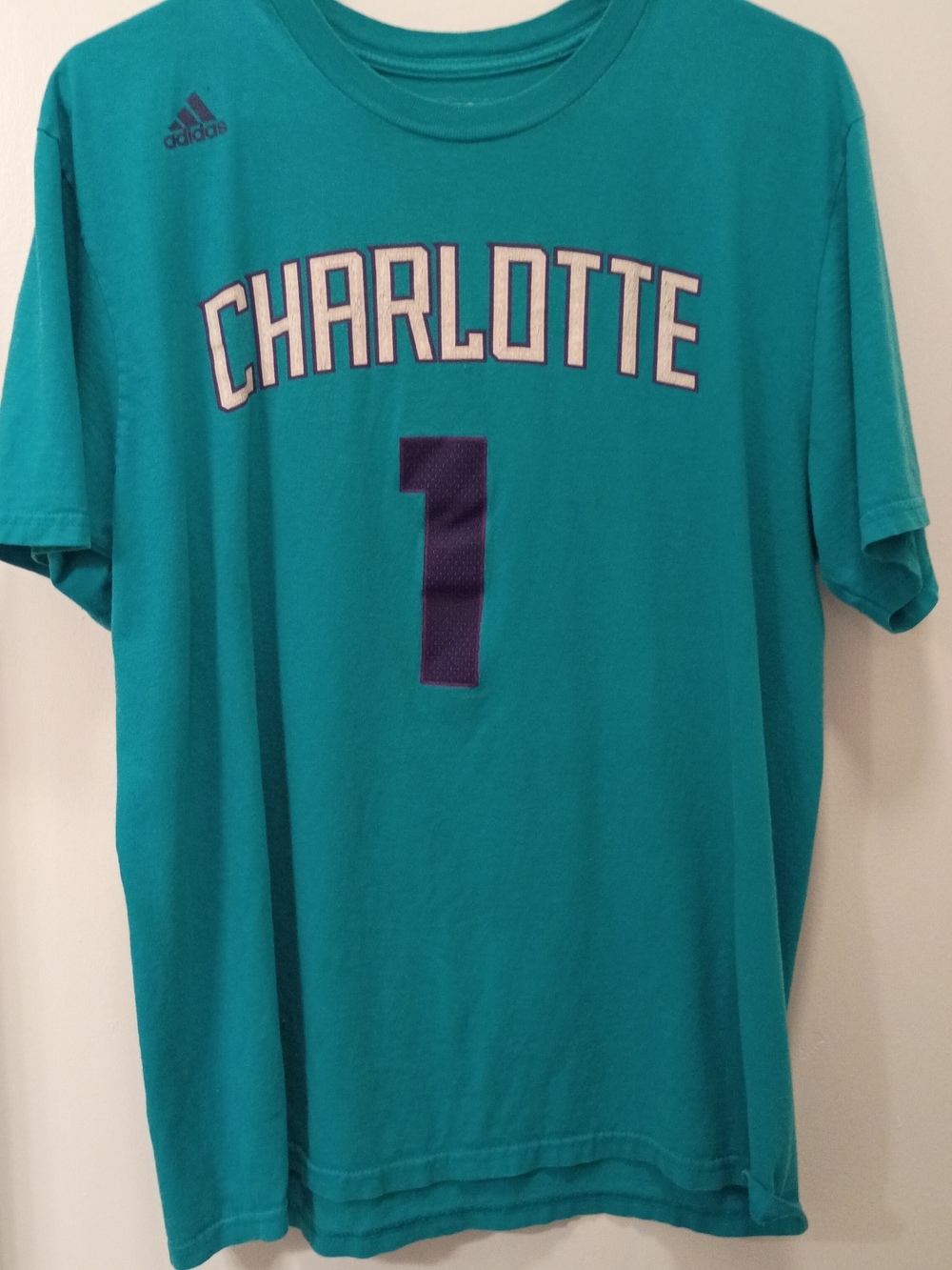 adidas Teal Charlotte Men's Jersey Shirt with Purple Number